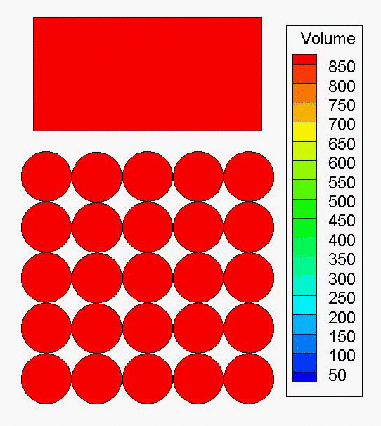 Animated direct-fragmentation model showing the particle assembly response preview